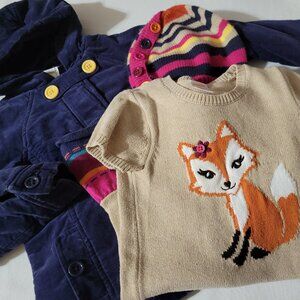 Gymboree Fashionable Fox Lot size 5 dress, 5-6 coat, 5-7 hat Used. Located A22